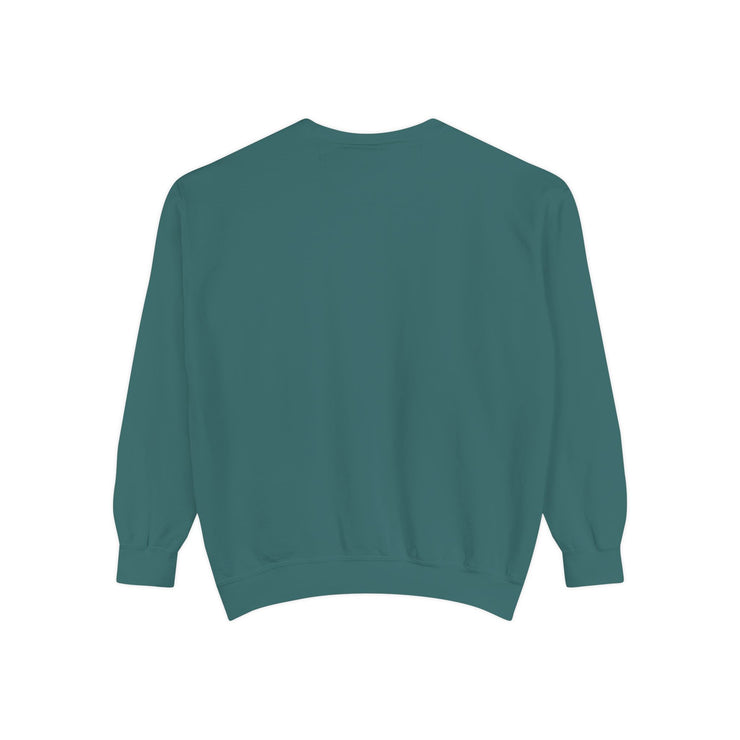 Retro Garment-Dyed Sweatshirt with 'Abba Père' Design