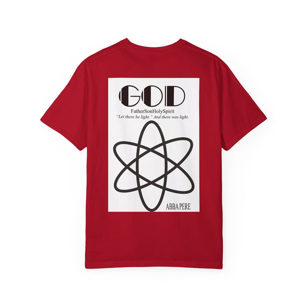 Unisex Garment-Dyed T-shirt with Abba Père Atom Inspired Graphic