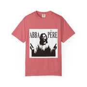 Unisex Garment-Dyed T-shirt with Abba Père Atom Inspired Graphic