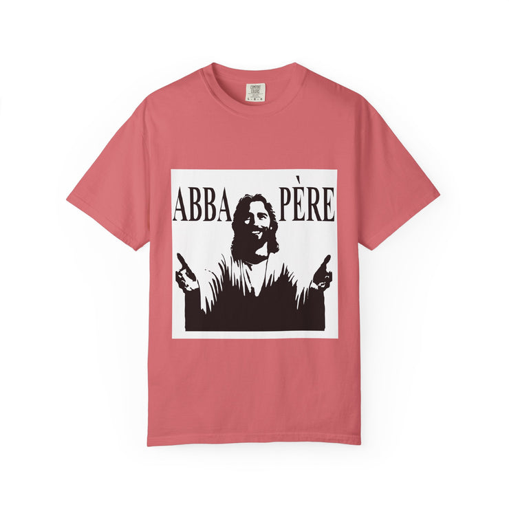 Unisex Garment-Dyed T-shirt with Abba Père Atom Inspired Graphic