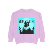 Retro Garment-Dyed Sweatshirt with 'Abba Père' Design