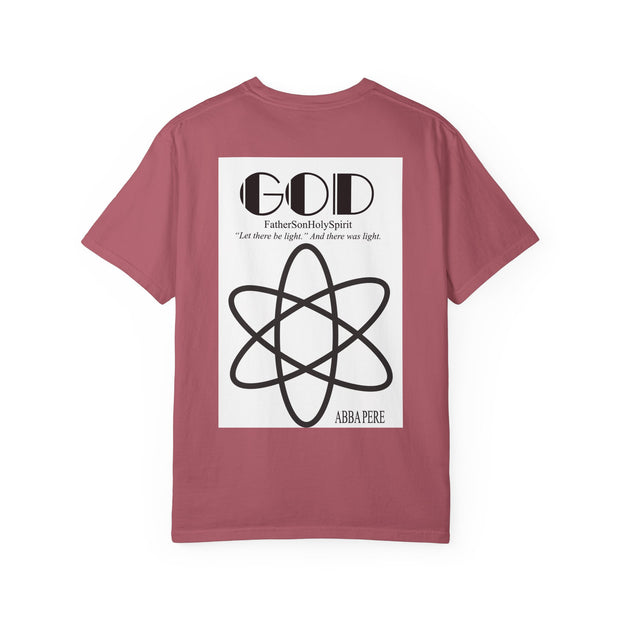Unisex Garment-Dyed T-shirt with Abba Père Atom Inspired Graphic