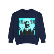 Retro Garment-Dyed Sweatshirt with 'Abba Père' Design