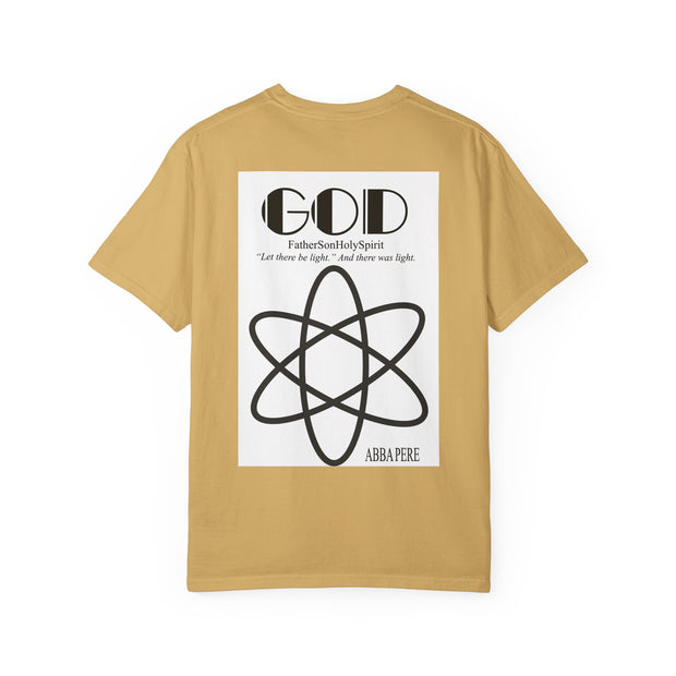 Unisex Garment-Dyed T-shirt with Abba Père Atom Inspired Graphic