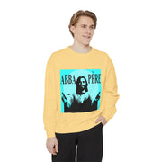 Retro Garment-Dyed Sweatshirt with 'Abba Père' Design