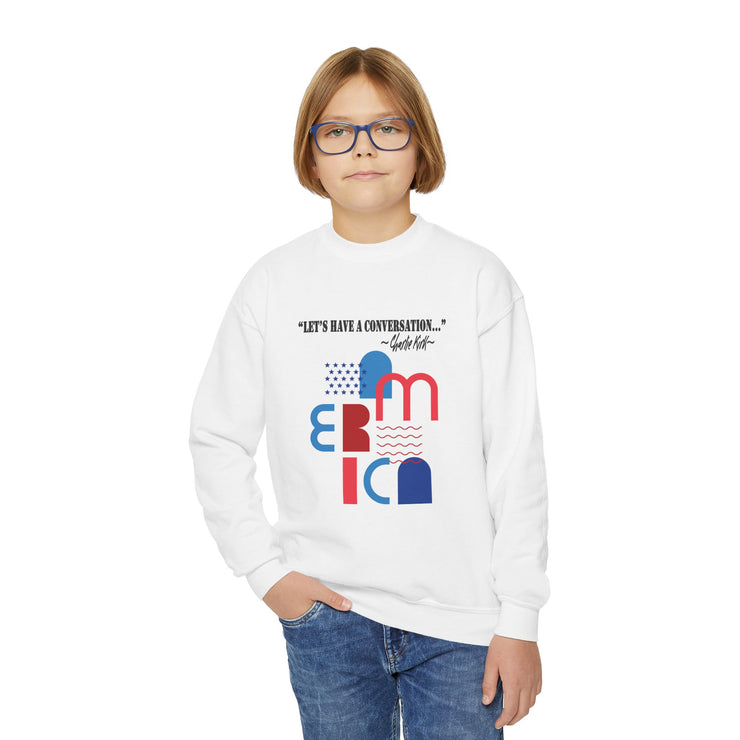 Charlie Kirk- Let's have a conversation-Youth Crewneck Sweatshirt