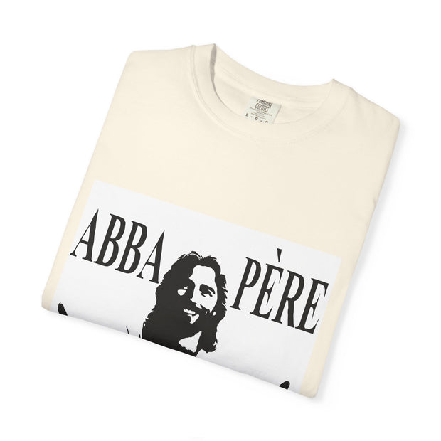Unisex Garment-Dyed T-shirt with Abba Père Atom Inspired Graphic