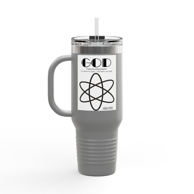 Travel Mug - Lefties, Atom Inspired Graphic, Christian, Abba Père