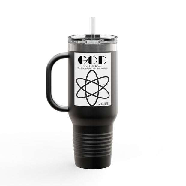Travel Mug - Lefties, Atom Inspired Graphic, Christian, Abba Père