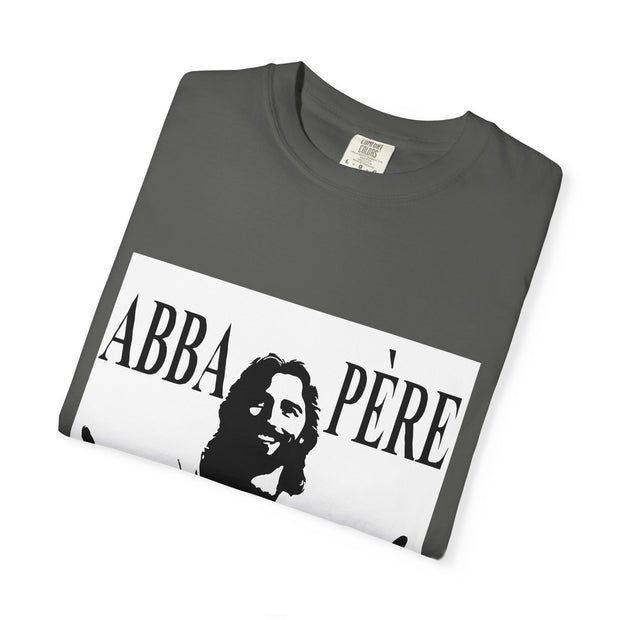 Unisex Garment-Dyed T-shirt with Abba Père Atom Inspired Graphic