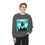Retro Garment-Dyed Sweatshirt with 'Abba Père' Design