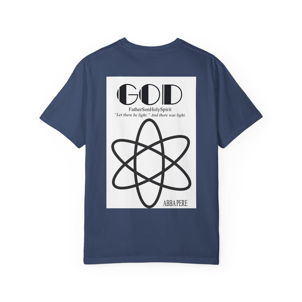 Unisex Garment-Dyed T-shirt with Abba Père Atom Inspired Graphic