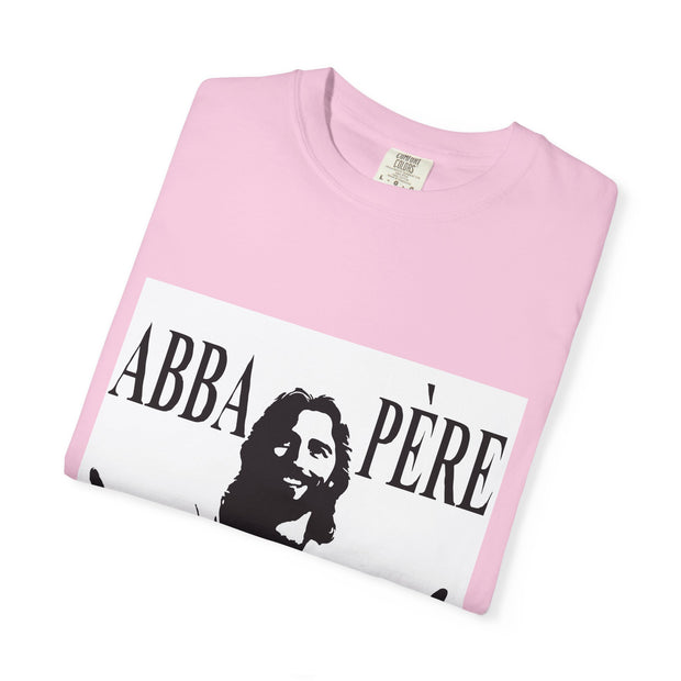 Unisex Garment-Dyed T-shirt with Abba Père Atom Inspired Graphic