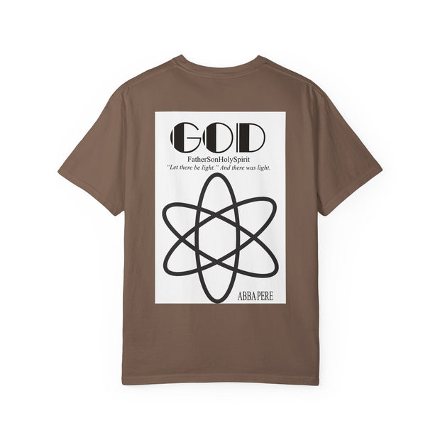 Unisex Garment-Dyed T-shirt with Abba Père Atom Inspired Graphic