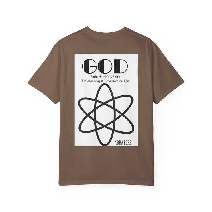 Unisex Garment-Dyed T-shirt with Abba Père Atom Inspired Graphic
