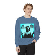 Retro Garment-Dyed Sweatshirt with 'Abba Père' Design