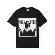 Unisex Garment-Dyed T-shirt with Abba Père Atom Inspired Graphic