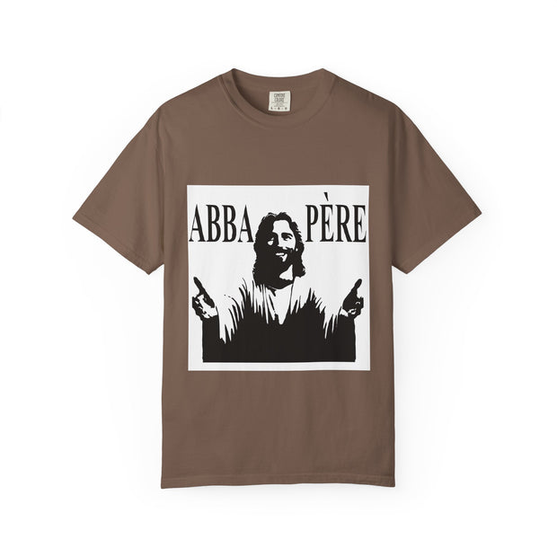 Unisex Garment-Dyed T-shirt with Abba Père Atom Inspired Graphic