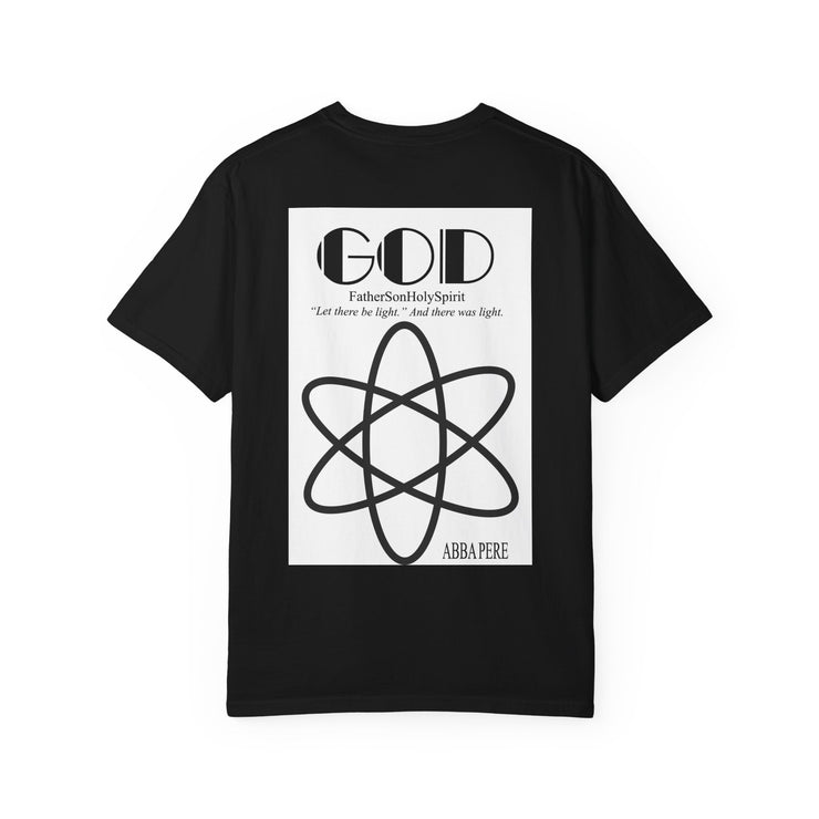 Unisex Garment-Dyed T-shirt with Abba Père Atom Inspired Graphic