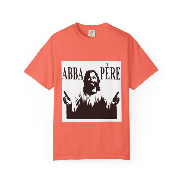 Unisex Garment-Dyed T-shirt with Abba Père Atom Inspired Graphic