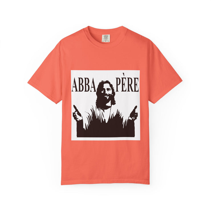 Unisex Garment-Dyed T-shirt with Abba Père Atom Inspired Graphic