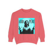Retro Garment-Dyed Sweatshirt with 'Abba Père' Design