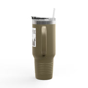 40oz Insulated Travel Mug - Abba Père Christian Graphic, Elegant Design