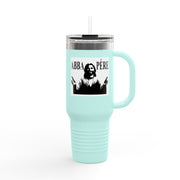 40oz Insulated Travel Mug - Abba Père Christian Graphic, Elegant Design