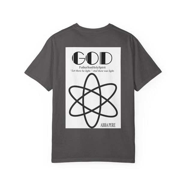 Unisex Garment-Dyed T-shirt with Abba Père Atom Inspired Graphic