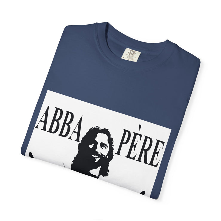 Unisex Garment-Dyed T-shirt with Abba Père Atom Inspired Graphic