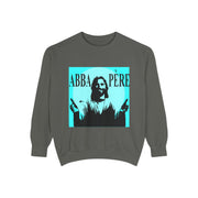 Retro Garment-Dyed Sweatshirt with 'Abba Père' Design
